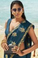 Indian Ethnic Blue Art silk saree