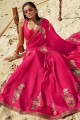 Enticing Rani pink Art silk saree