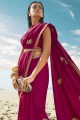 Modish Pink,magenta Art silk saree