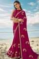 Modish Pink,magenta Art silk saree