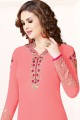 Stylish Pink Georgette Churidar Suit