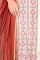 White Chanderi and silk Straight Pant Suit
