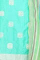 Sea green Chanderi and silk Straight Pant Suit