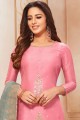 Pink Silk Churidar Suit