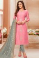 Pink Silk Churidar Suit