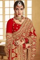 Impressive Red Georgette Bridal saree