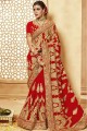 Latest Ethnic Red Georgette Bridal saree