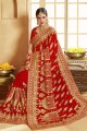Indian Ethnic Red Georgette Bridal saree