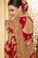 Traditional Red Georgette Bridal saree
