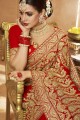 Alluring Red Georgette Bridal saree