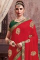 Latest Ethnic Red Art silk saree