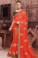 Magnificent Art silk saree in Orange