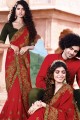 Magnificent Red Art silk saree