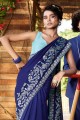 Pretty Royal blue Art silk saree