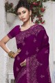 Latest Ethnic Purple Chiffon saree