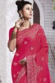 Stylish Rani pink Chiffon saree