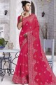 Stylish Rani pink Chiffon saree