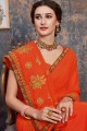 Magnificent Orange Georgette saree