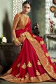 Charming Red Art silk saree
