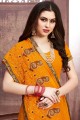 Adorable Musturd yellow Georgette saree