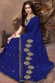 Fashionable Royal blue Georgette saree