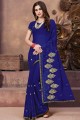 Fashionable Royal blue Georgette saree