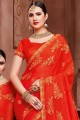 Beautiful Orange Chiffon saree