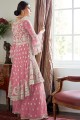 Pink Net Palazzo Suit