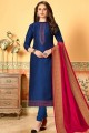 Royal blue Art silk Churidar Suit