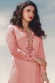 Baby pink Crepe Palazzo Suit