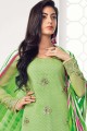 Light green Georgette Straight Pant Suit