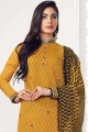 Mustard yellow Georgette Straight Pant Suit