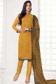 Mustard yellow Georgette Straight Pant Suit