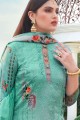 Sea green Cotton and silk Palazzo Suit