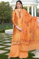 Orange Cotton and silk Palazzo Suit