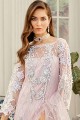 Baby pink Net Palazzo Suit