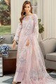 Baby pink Net Palazzo Suit