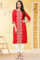 Excellent Red Rayon Kurti