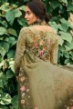 Olive green Crepe Palazzo Suit