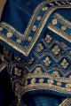 Navy blue Satin georgette Palazzo Suit