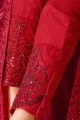 Red Net Anarkali Suit