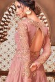 Dusty pink Net Anarkali Suit