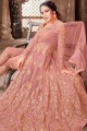 Dusty pink Net Anarkali Suit