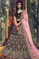 Gorgeous Dark maroon Velvet Bridal Lehenga Choli