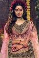 Exquisite Dark maroon Velvet Bridal Lehenga Choli