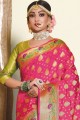 Rani pink Art silk South Indian Saree