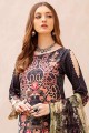 Black Cotton and satin Palazzo Suit