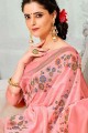 Light pink Silk  Banarasi Saree