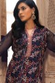 Navy blue Georgette Palazzo Suit