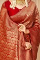 Appealing Red Silk Banarasi Saree